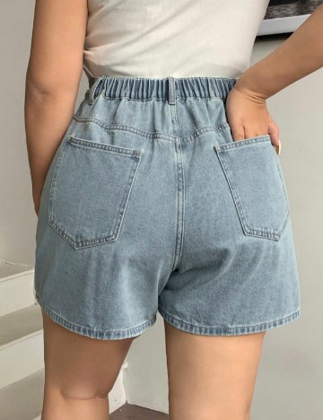 Fusta pantalon Dazy Plus Size, albastru
