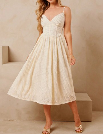 Rochie medie Haute, crem