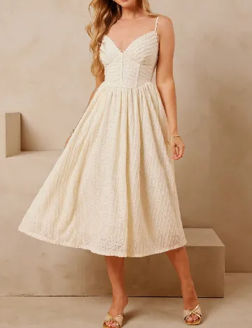 Rochie medie Haute, crem