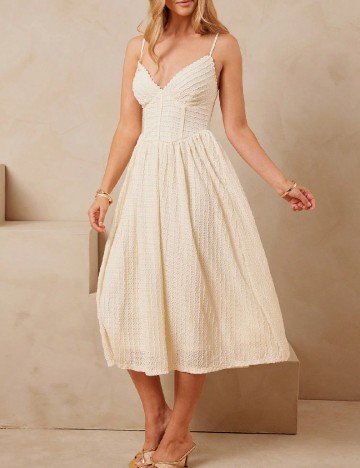 Rochie medie Haute, crem