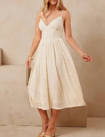Rochie medie Haute, crem