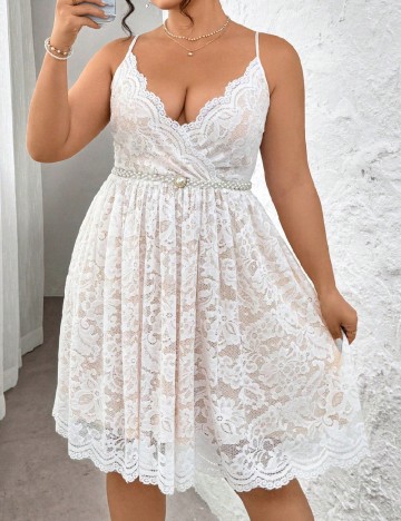 Rochie scurta SHEIN CURVE, alb