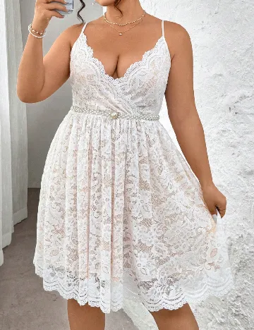 Rochie scurta SHEIN CURVE, alb