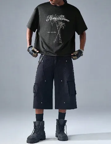 Pantaloni scurti SHEIN, negru