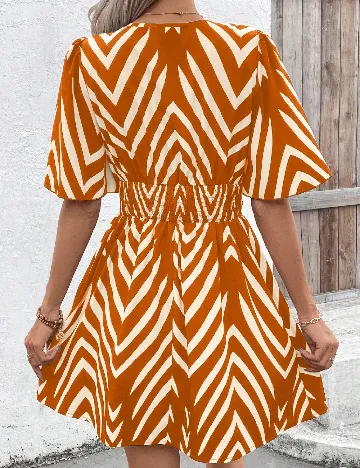 Rochie scurta SHEIN, portocaliu/crem