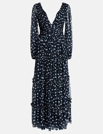 Rochie lunga WAREHOUSE, negru/alb
