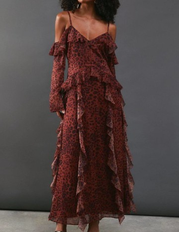 Rochie lunga WAREHOUSE, animal print