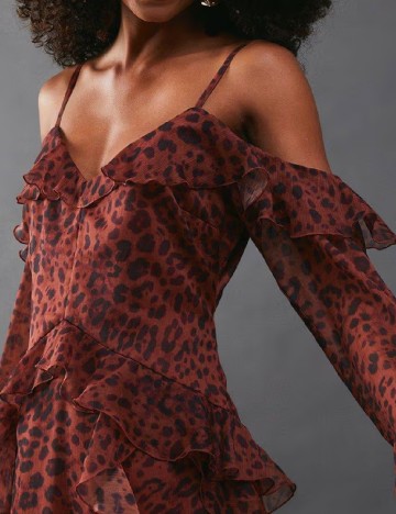 Rochie lunga WAREHOUSE, animal print