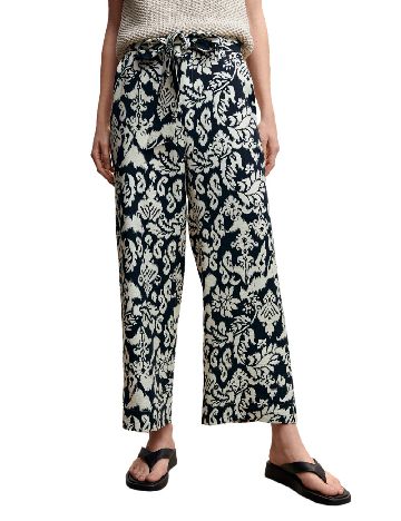 Pantaloni Mango, negru/ecru
