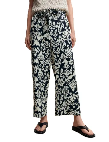 Pantaloni Mango, negru/ecru