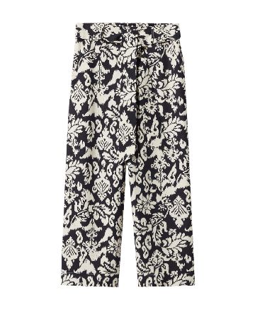 Pantaloni Mango, negru/ecru