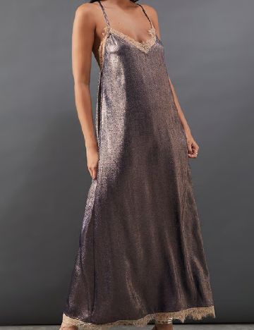 Rochie lunga WAREHOUSE, bleumarin/auriu