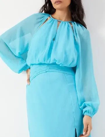 Rochie lunga WAREHOUSE, albastru
