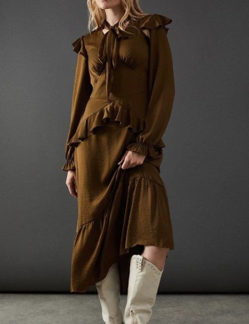 Rochie medie WAREHOUSE, kaki