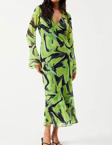Rochie lunga WAREHOUSE, verde