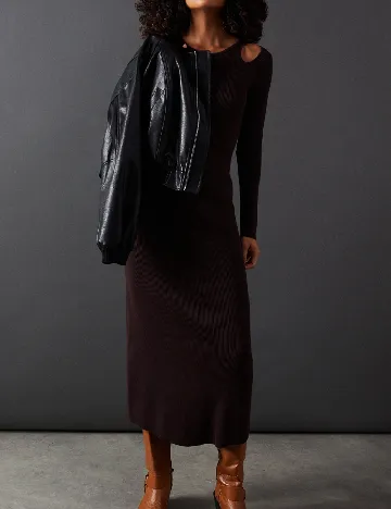 Rochie lunga WAREHOUSE, maro inchis