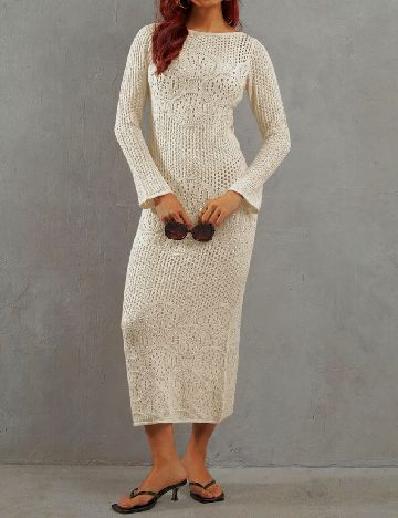 Rochie lunga WAREHOUSE, crem