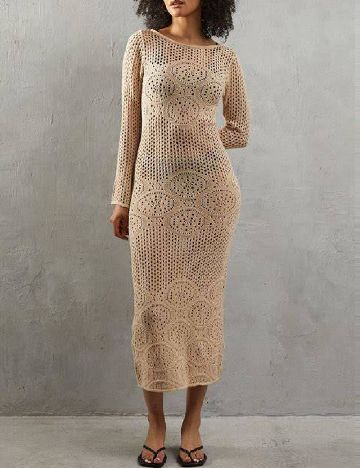 Rochie lunga WAREHOUSE, crem
