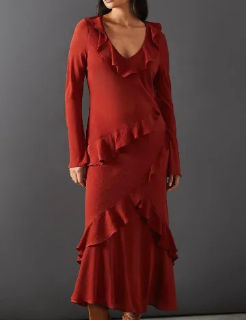 Rochie lunga WAREHOUSE, caramiziu