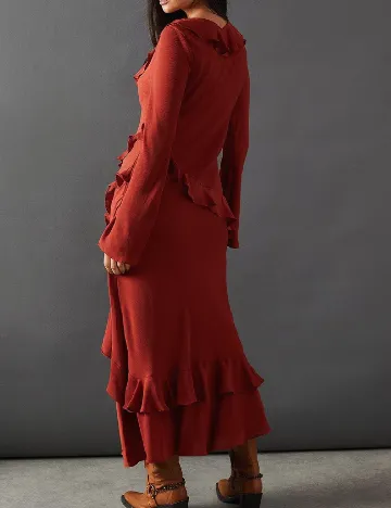 Rochie lunga WAREHOUSE, caramiziu