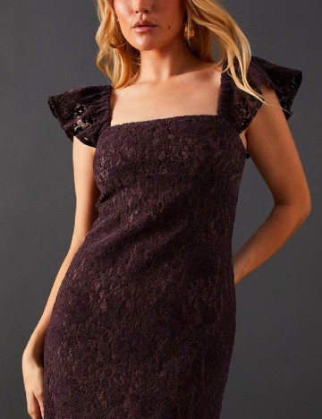 Rochie medie WAREHOUSE, pruna