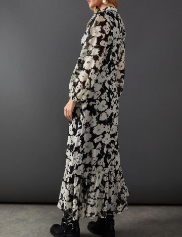 Rochie lunga WAREHOUSE, alb/negru