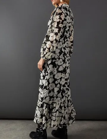 Rochie lunga WAREHOUSE, alb/negru