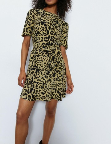 Rochie scurta WAREHOUSE, negru/galben