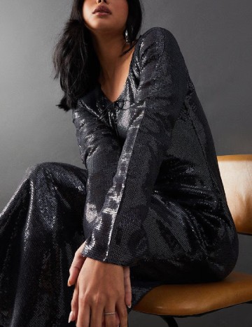 Rochie medie WAREHOUSE, gri inchis