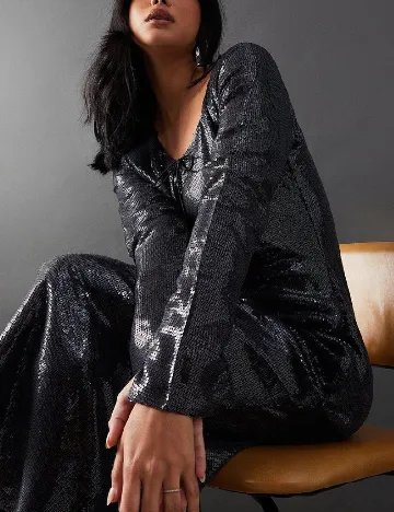 Rochie medie WAREHOUSE, gri inchis