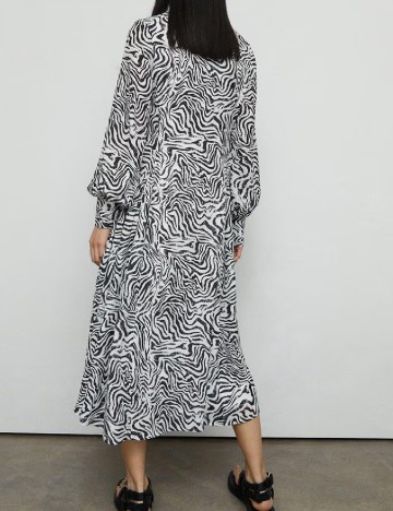 Rochie lunga WAREHOUSE, alb/negru