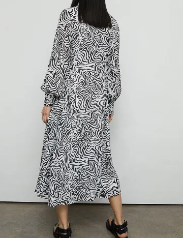 Rochie lunga WAREHOUSE, alb/negru