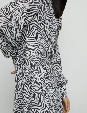 Rochie lunga WAREHOUSE, alb/negru