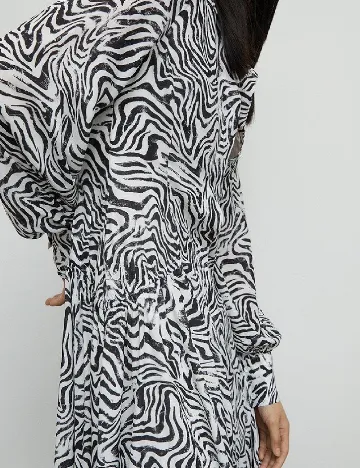 Rochie lunga WAREHOUSE, alb/negru