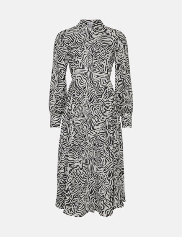 Rochie lunga WAREHOUSE, alb/negru