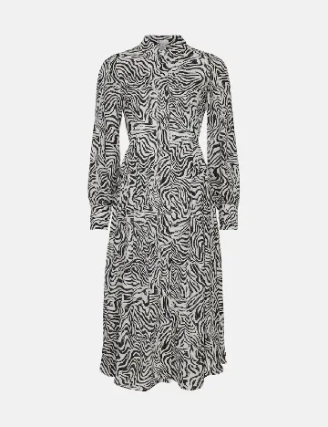 Rochie lunga WAREHOUSE, alb/negru