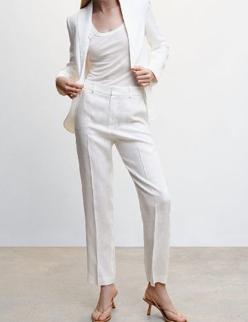 Pantaloni Mango, alb