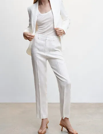 Pantaloni Mango, alb
