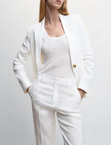 Pantaloni Mango, alb