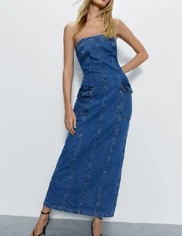 Rochie lunga WAREHOUSE, albastru
