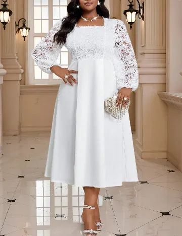 Rochie medie SHEIN CURVE, alb