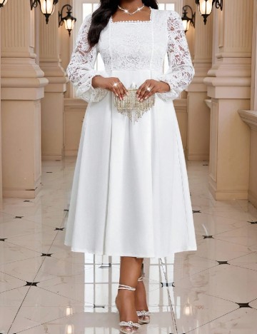 Rochie medie SHEIN CURVE, alb
