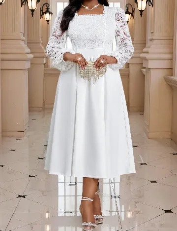 Rochie medie SHEIN CURVE, alb
