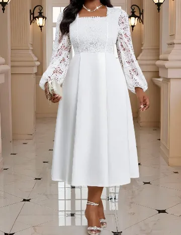 Rochie medie SHEIN CURVE, alb