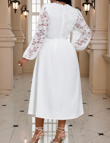 Rochie medie SHEIN CURVE, alb