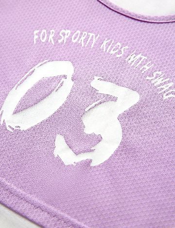 Tricou Shein Kids, alb/mov