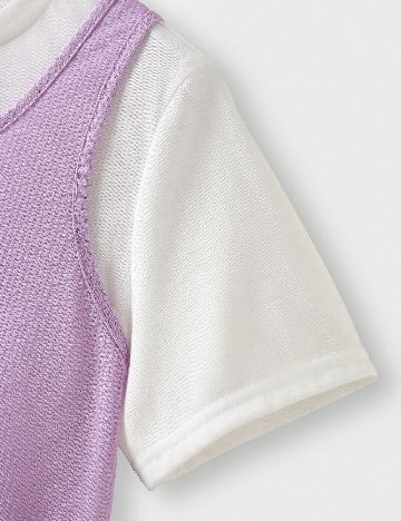 Tricou Shein Kids, alb/mov
