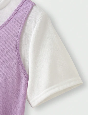 Tricou Shein Kids, alb/mov
