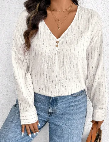Bluza SHEIN CURVE, alb