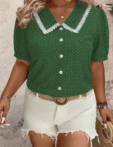 Bluza SHEIN CURVE, verde